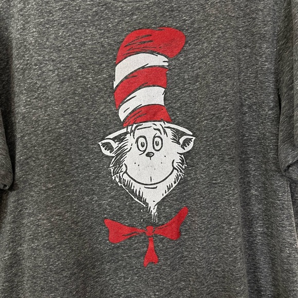 Vintage Dr. Seuss The Cat In The Hat Gray Graphic Tee - Picture 2 of 4